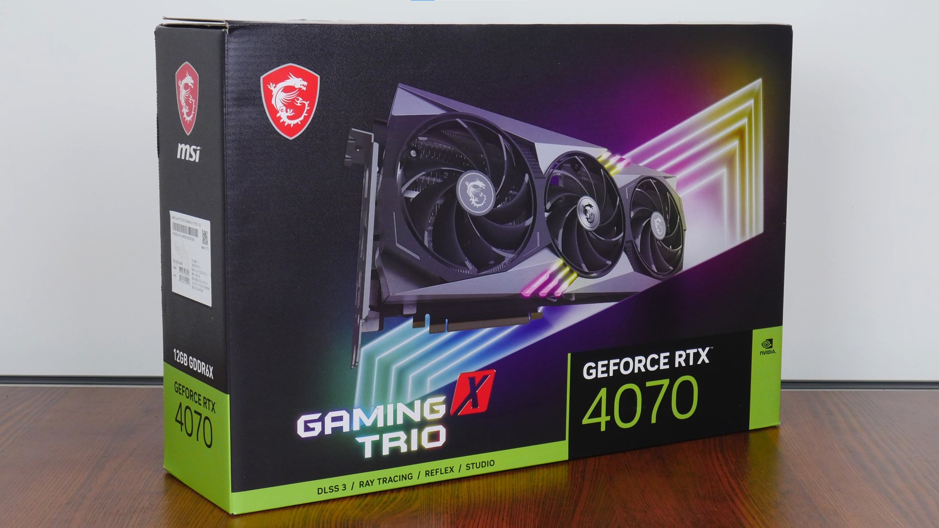 MSI GeForce RTX 4070 GAMING X TRIO 12G Packaging (Front)