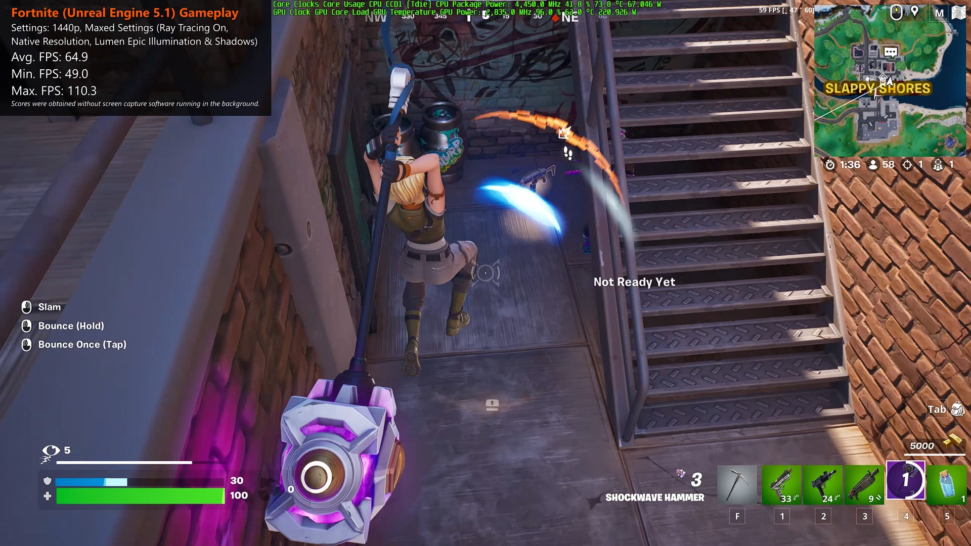 MSI GeForce RTX 4070 Ti SUPRIM X 12G Fortnite Actual Gameplay