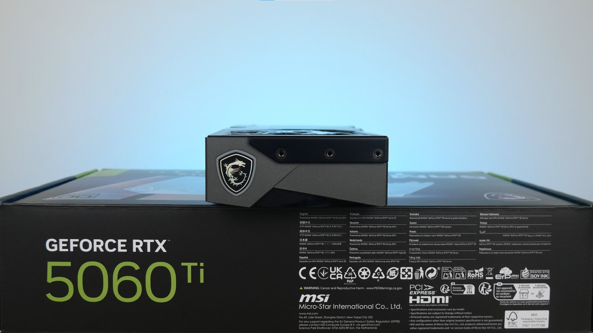 MSI GeForce RTX 5060 Ti 16G GAMING TRIO OC Aesthetics (Side)