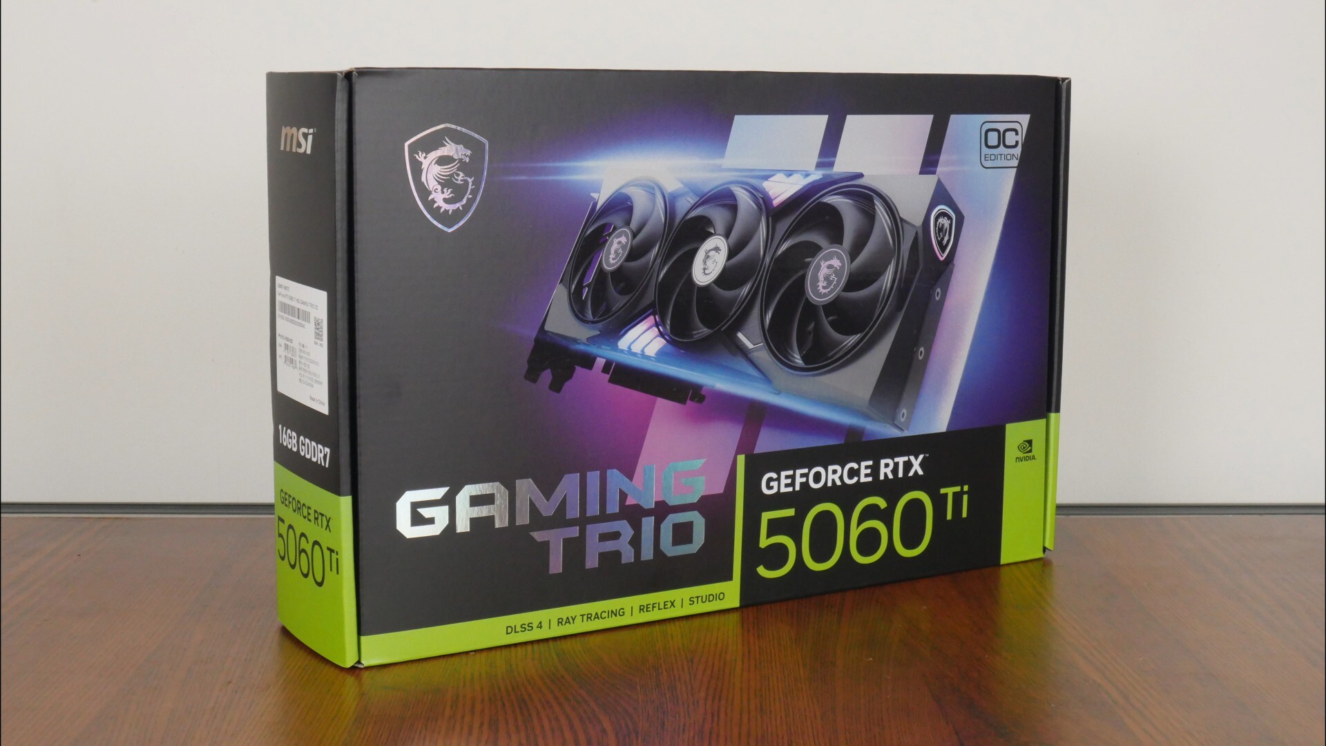 MSI GeForce RTX 5060 Ti 16G GAMING TRIO OC Packaging (Front)