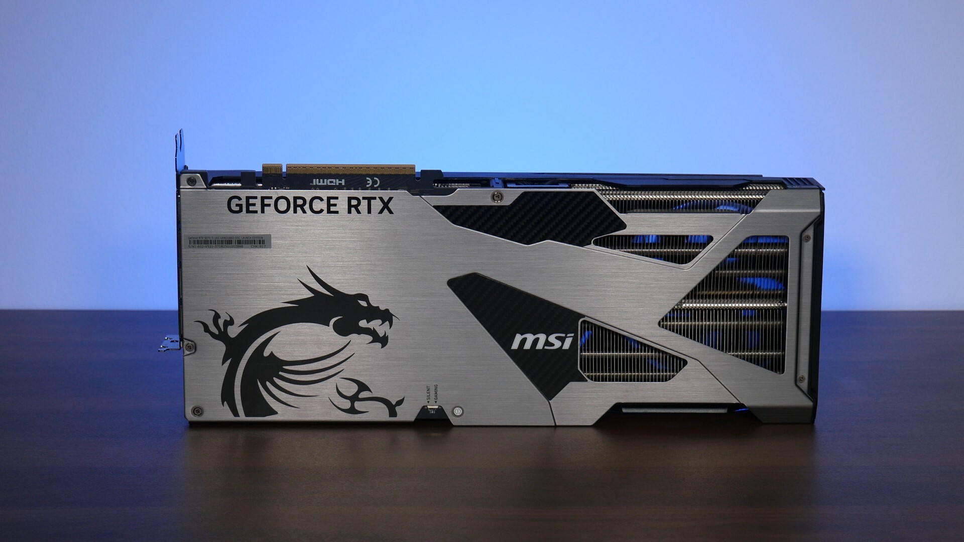 MSI GeForce RTX 5070 Ti 16G VANGUARD SOC LAUNCH EDITION Aesthetics (Rear)