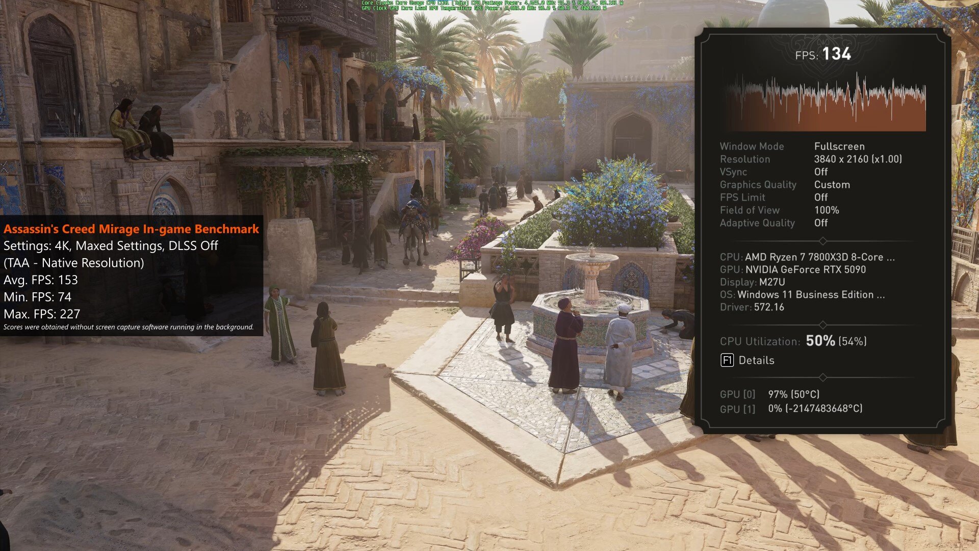 MSI GeForce RTX 5090 32G SUPRIM LIQUID SOC Assassins Creed Mirage Benchmark (1)