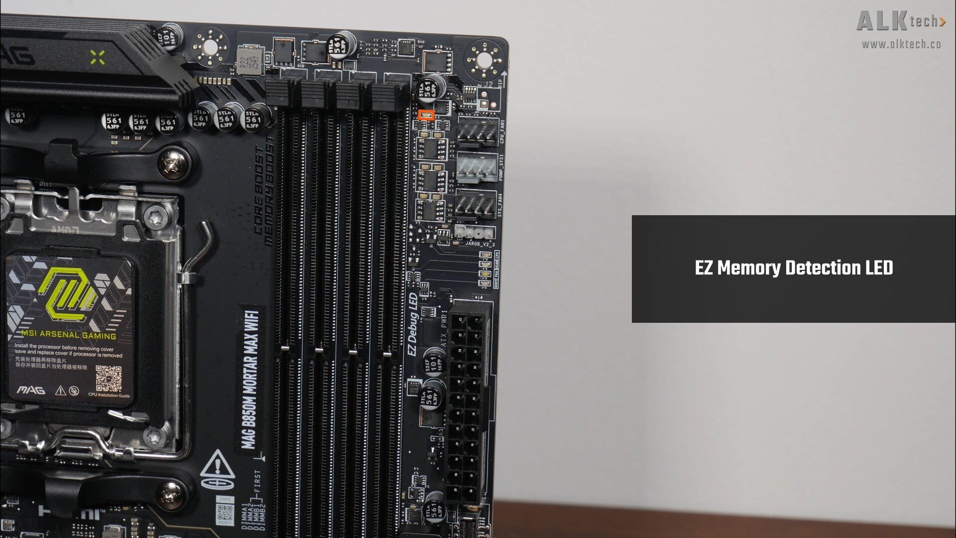 MSI MAG B850M MORTAR MAX WIFI EZ Memory Detection LED