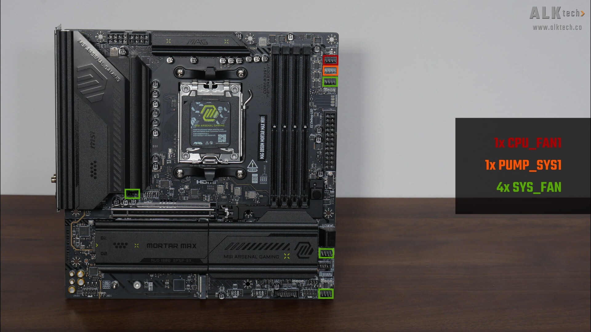 MSI MAG B850M MORTAR MAX WIFI Fan Headers