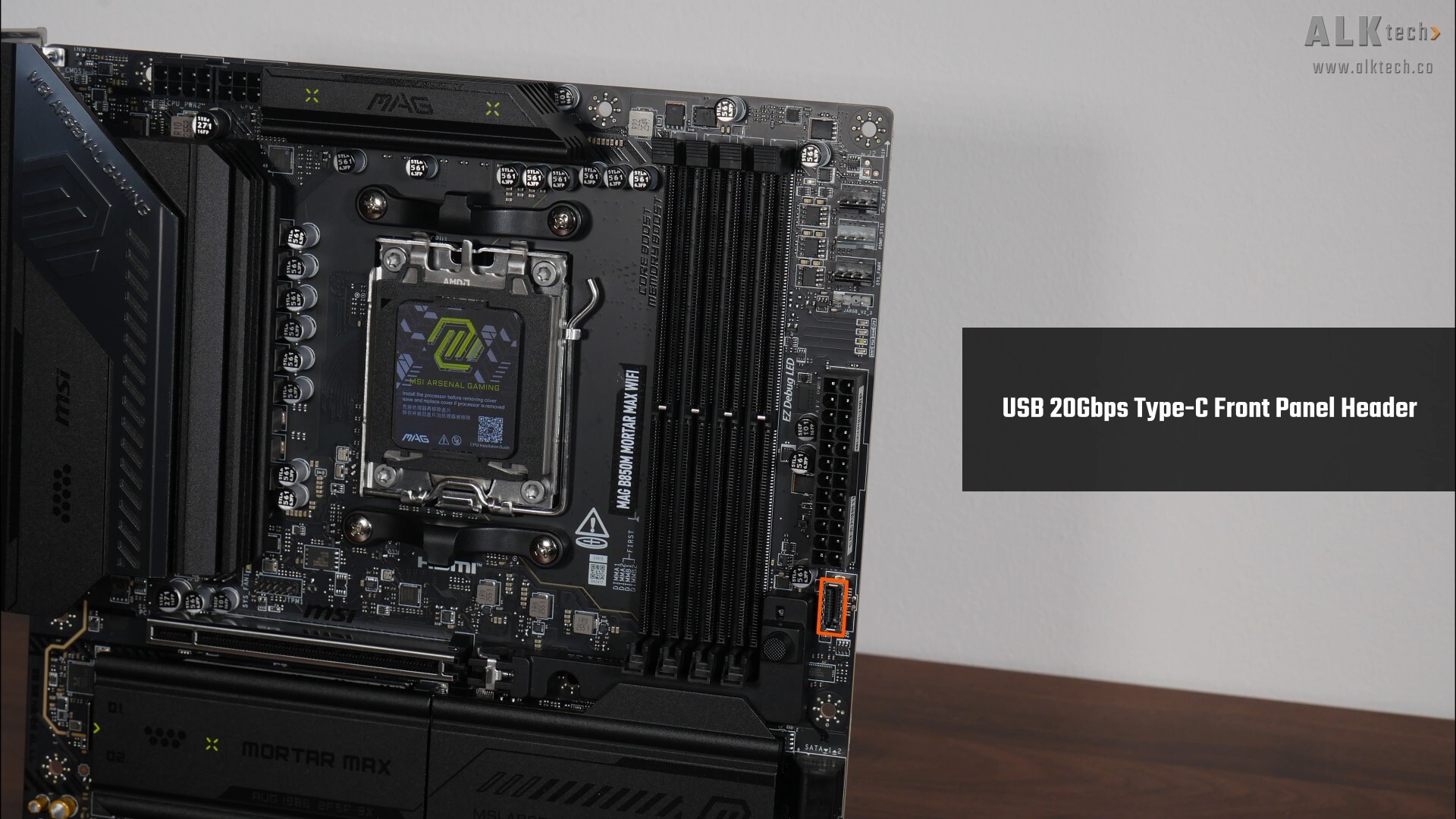 MSI MAG B850M MORTAR MAX WIFI Front Panel USB 20Gbps Type-C