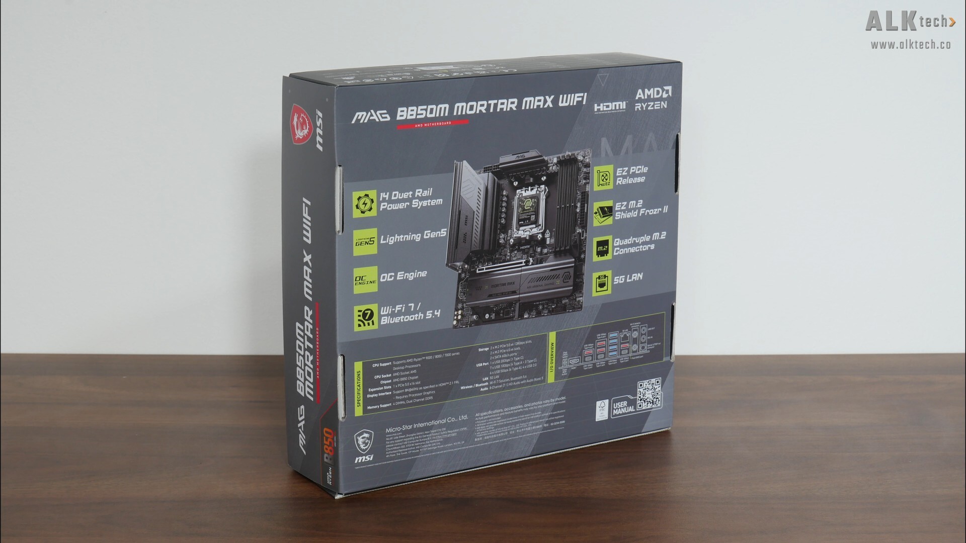 MSI MAG B850M MORTAR MAX WIFI Packaging (Rear)