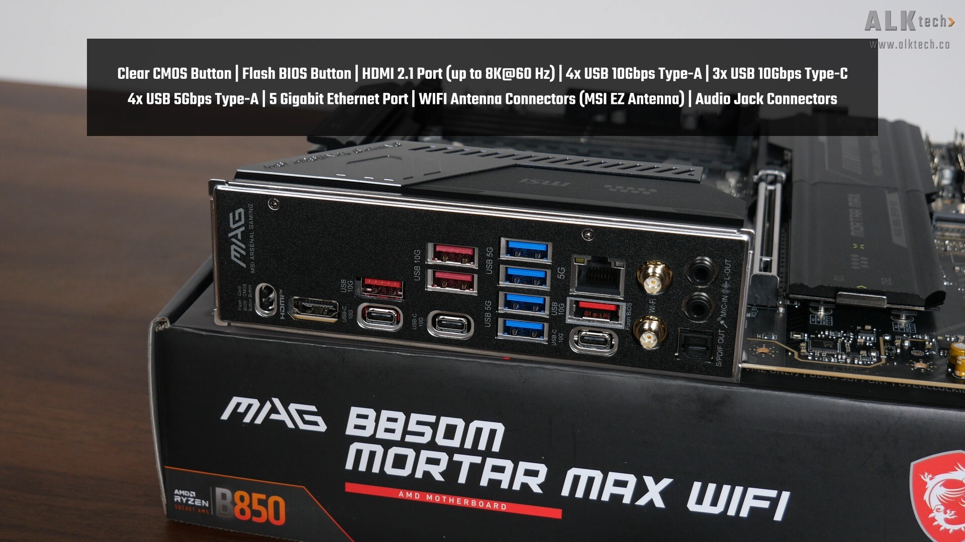 MSI MAG B850M MORTAR MAX WIFI Rear IO