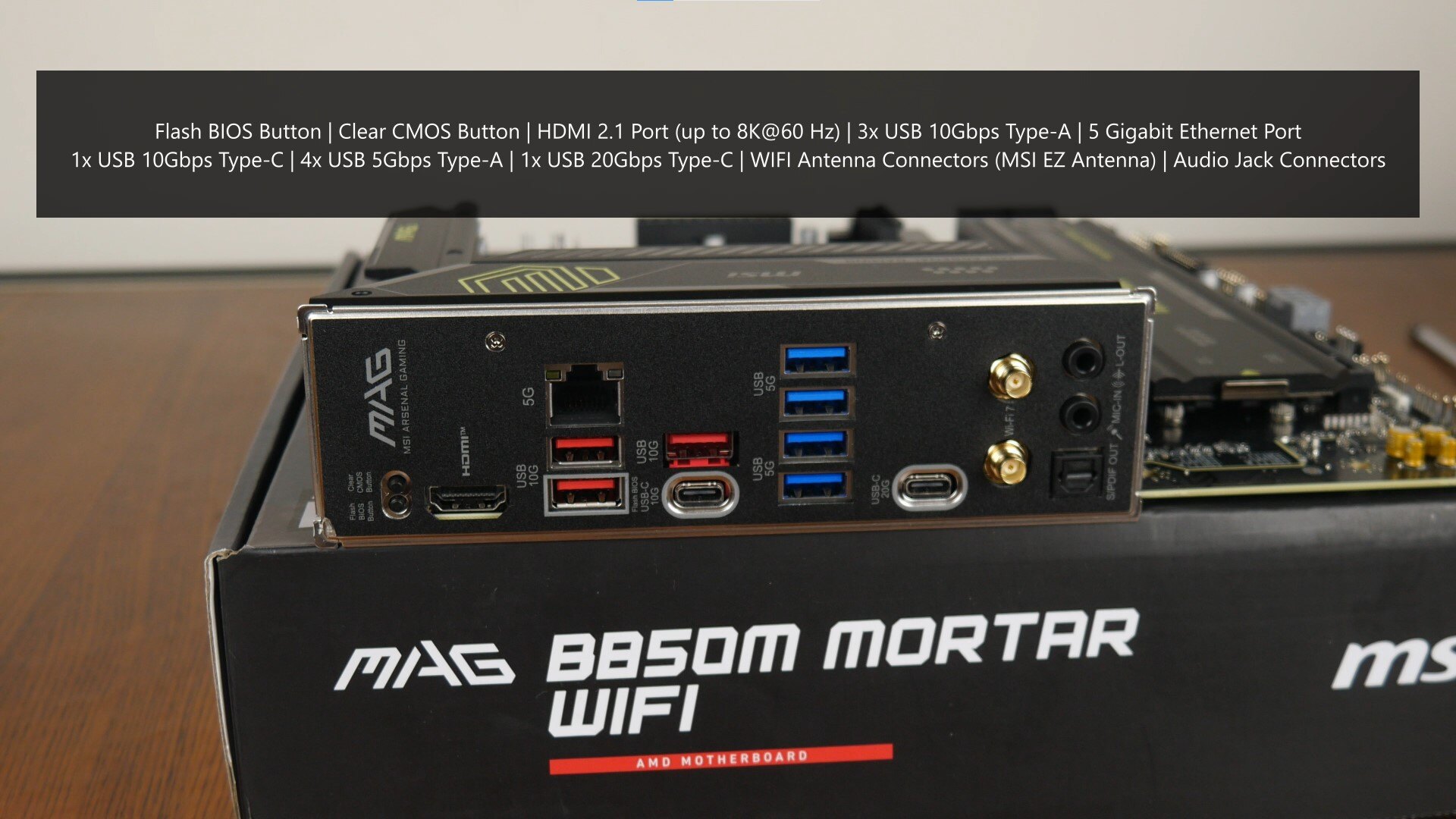MSI MAG B850M MORTAR WIFI Rear IO