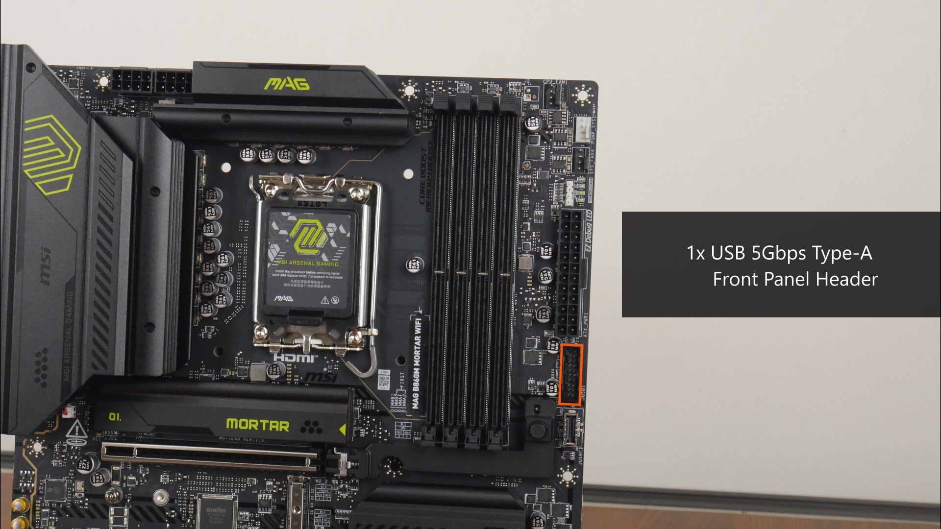 MSI MAG B860M MORTAR WIFI Front Panel USB 5Gbps Type-A