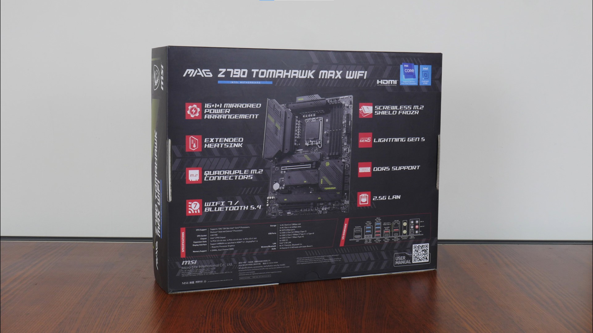 MSI MAG Z790 TOMAHAWK MAX WIFI Packaging (Rear)