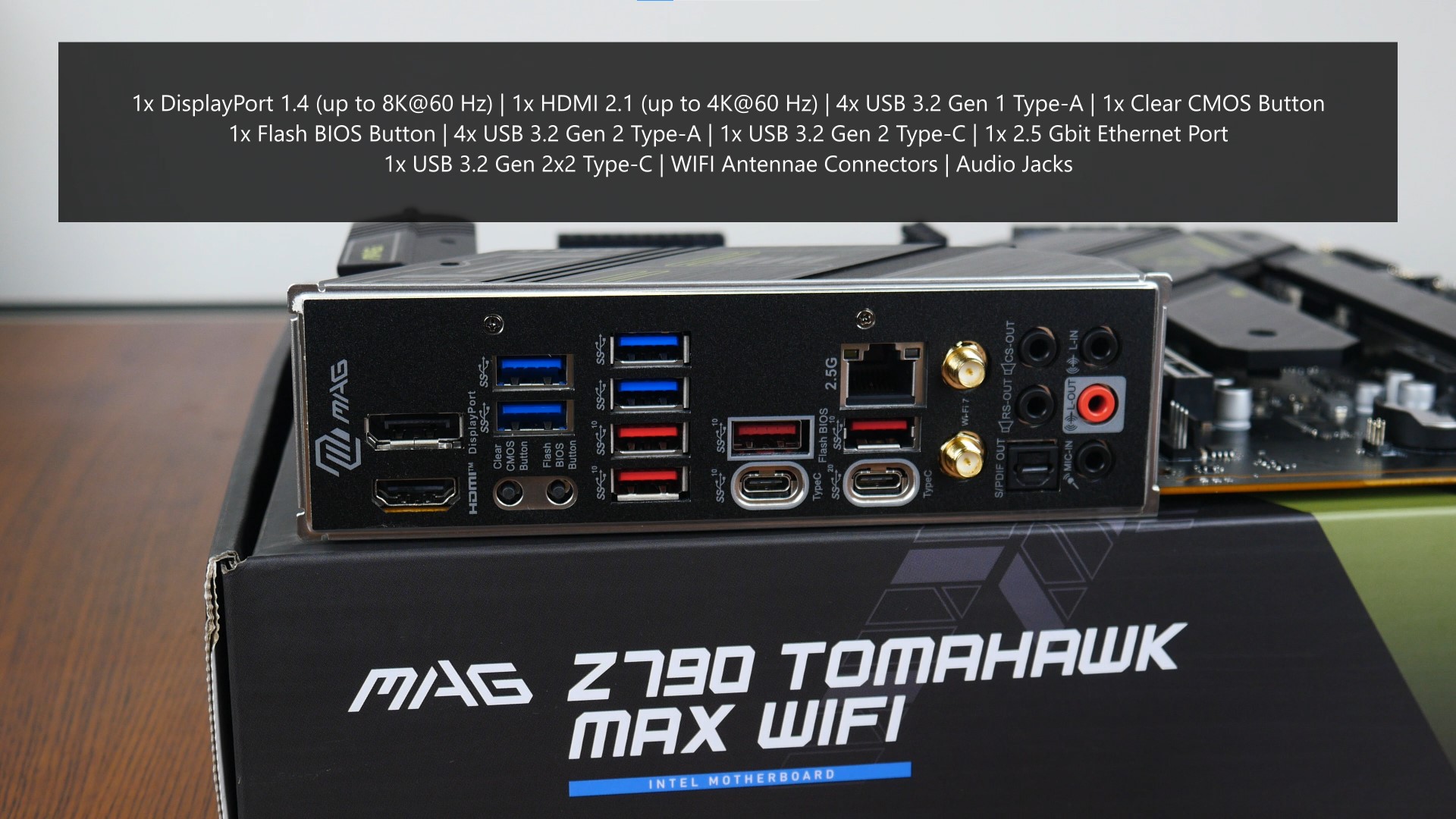 MSI MAG Z790 TOMAHAWK MAX WIFI Rear IO