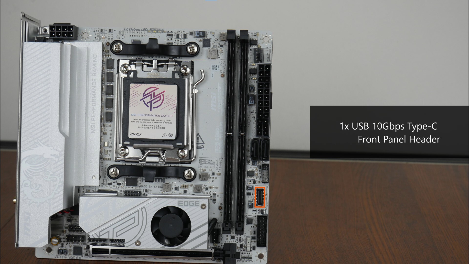 MSI MPG B850I EDGE TI WIFI Front Panel USB 10Gbps Type-C Header