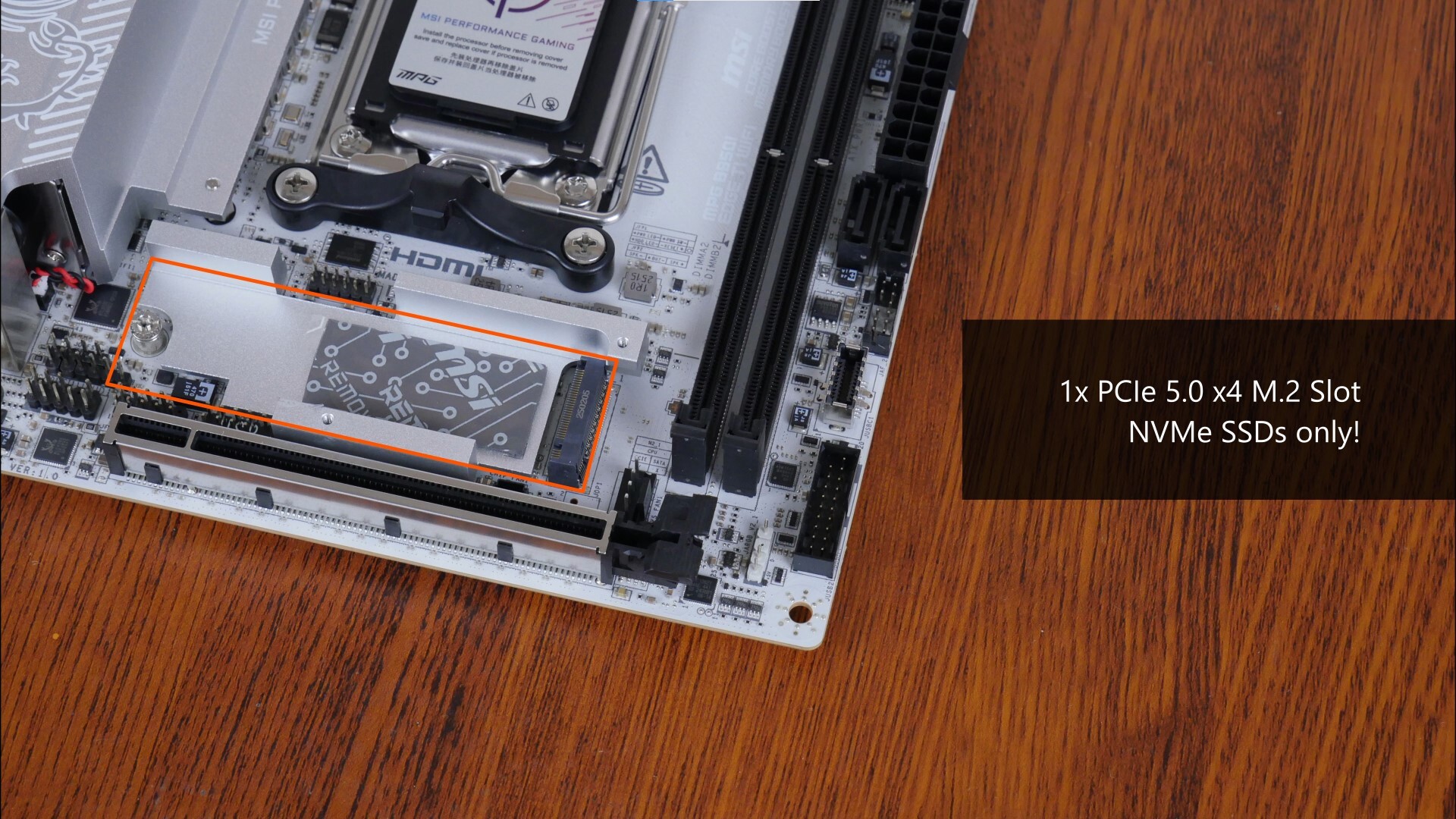 MSI MPG B850I EDGE TI WIFI PCIe 5.0 x4 M.2 Slot