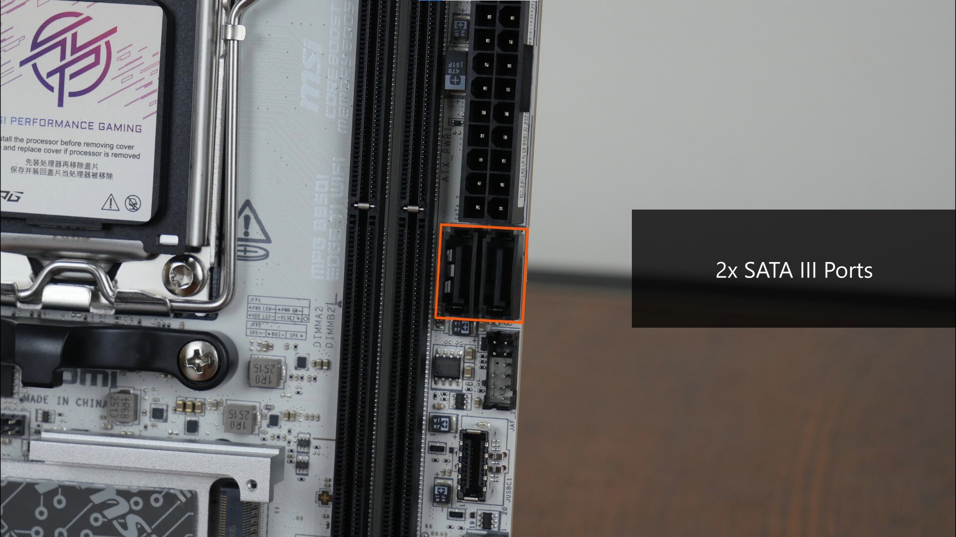 MSI MPG B850I EDGE TI WIFI SATA III Ports
