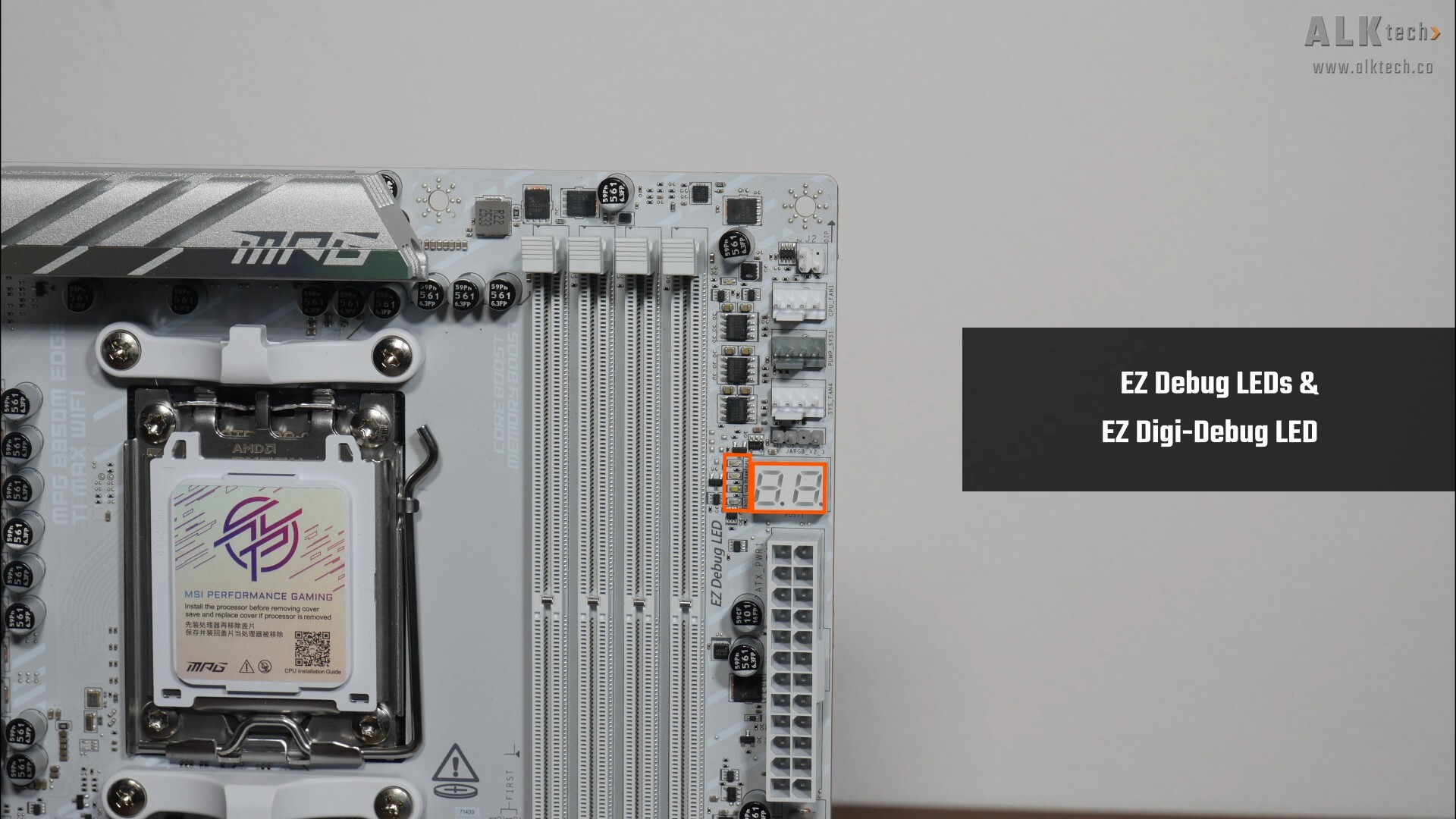 MSI MPG B850M EDGE TI MAX WIFI EZ Debug LEDs