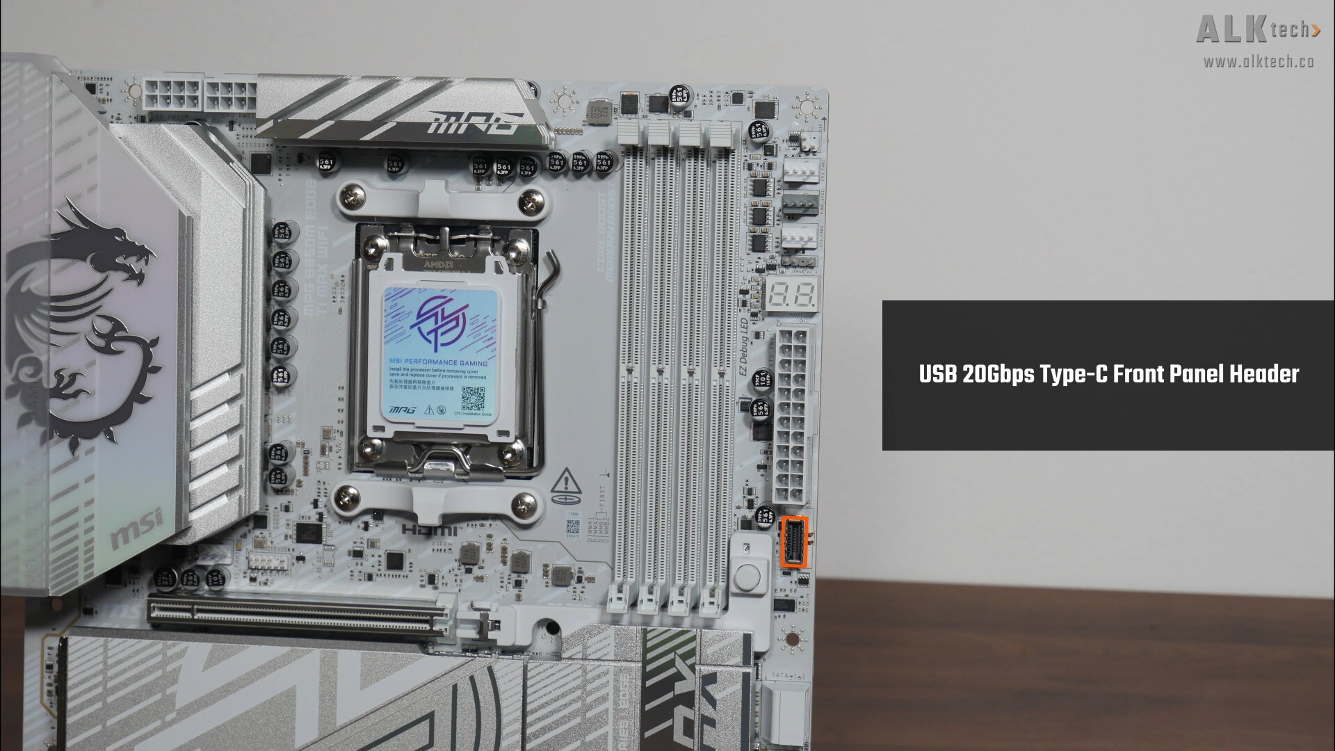 MSI MPG B850M EDGE TI MAX WIFI Front Panel USB 20Gbps Type-C Header