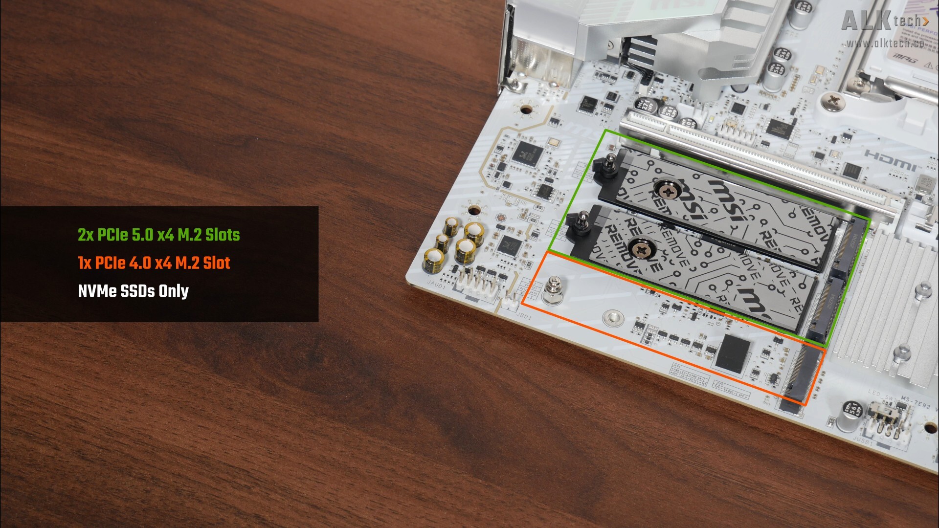 MSI MPG B850M EDGE TI MAX WIFI M.2 Slots (Front)