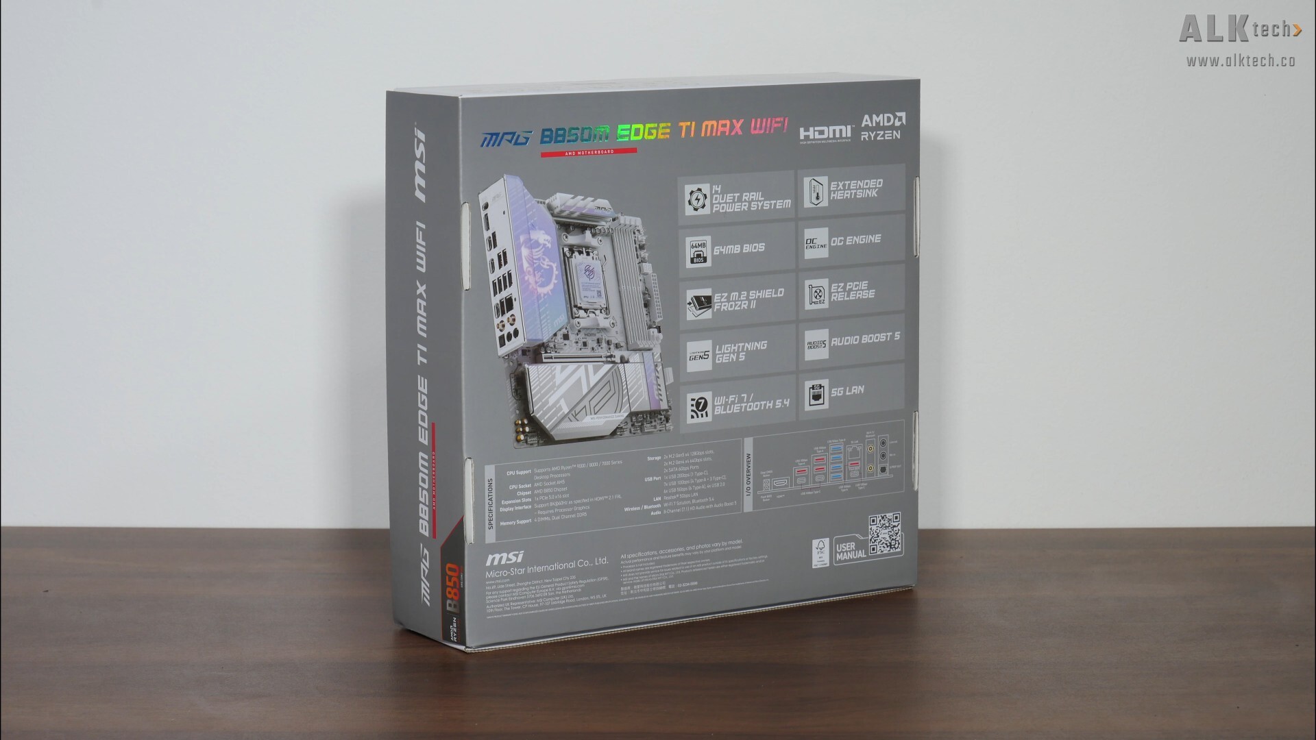 MSI MPG B850M EDGE TI MAX WIFI Packaging (Rear)