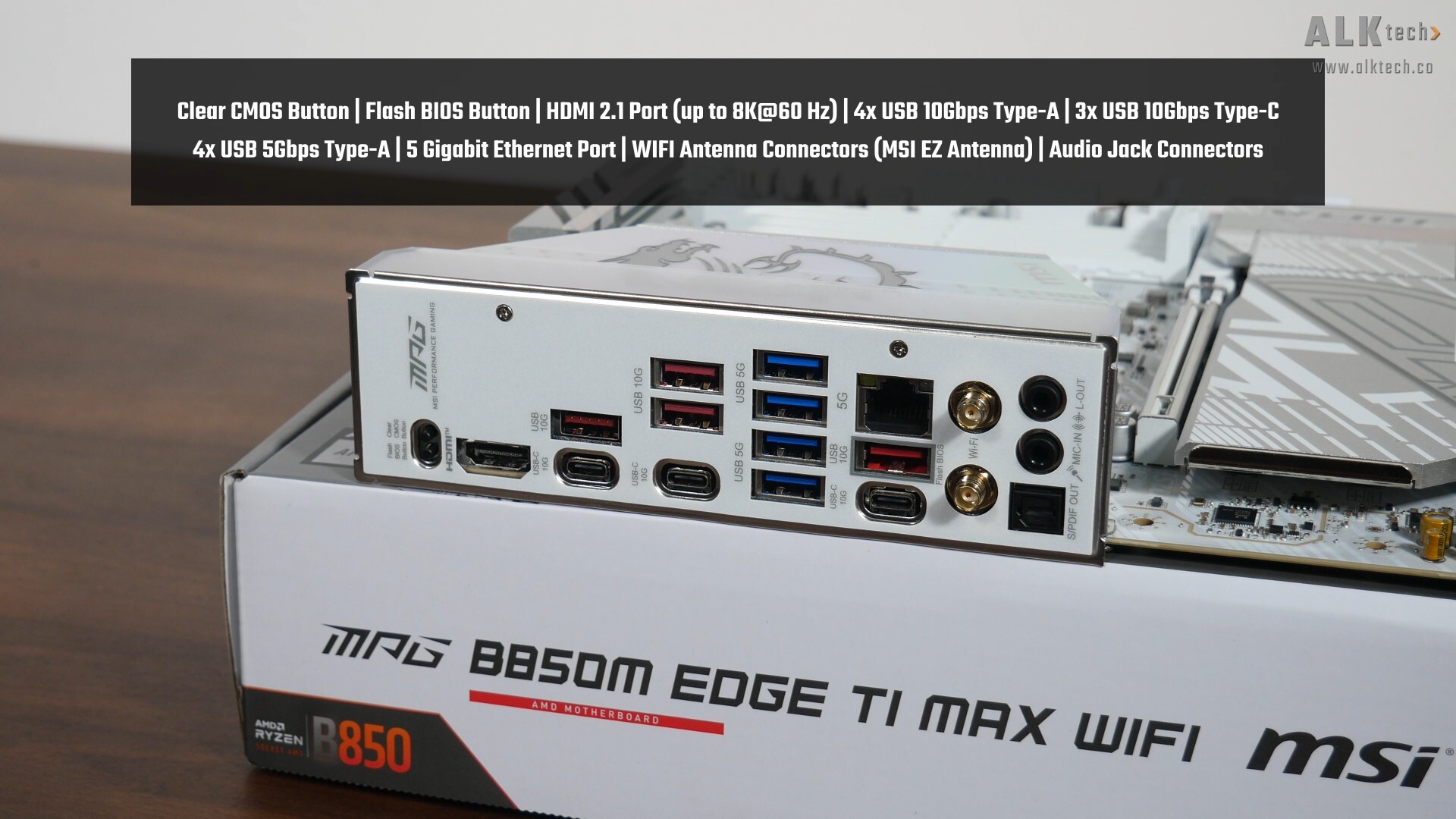 MSI MPG B850M EDGE TI MAX WIFI Rear IO