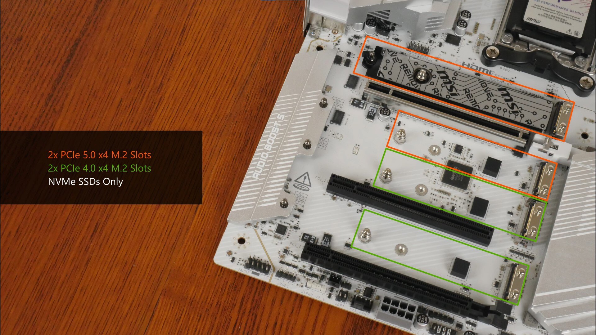 MSI MPG X870E EDGE TI WIFI M.2 Slots