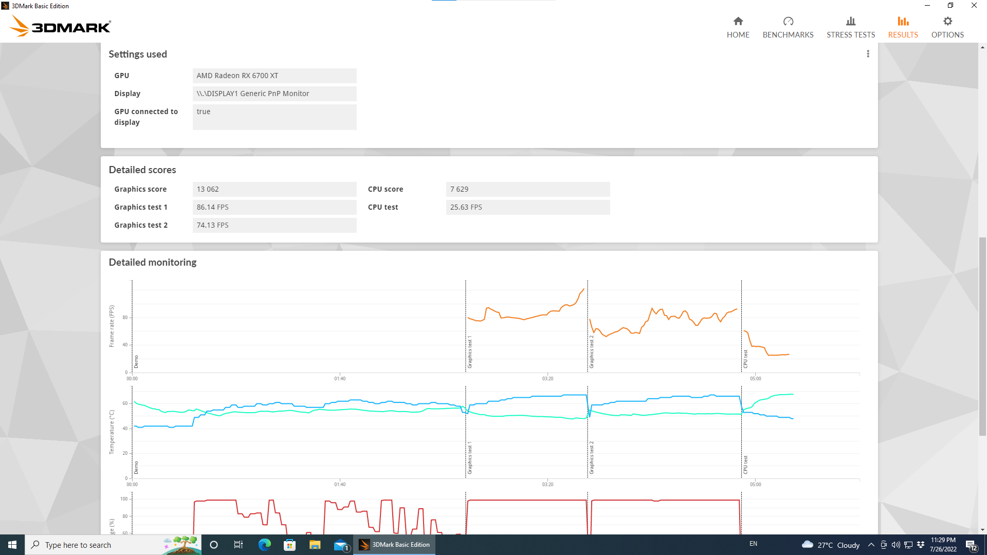 MSI Radeon RX 6700 XT MECH 2X 12G OC 3DMark