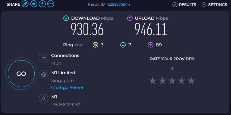 MSI RadiX AX6600 Wired Speedtest