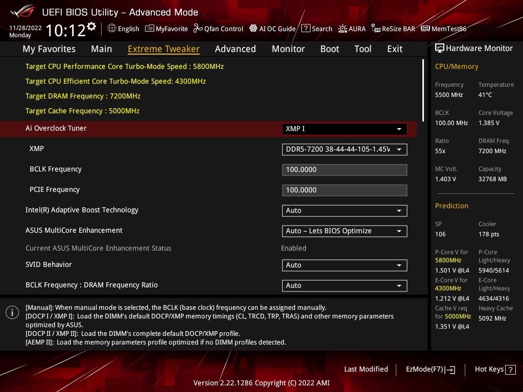 ASUS ROG MAXIMUS Z790 HERO BIOS Settings