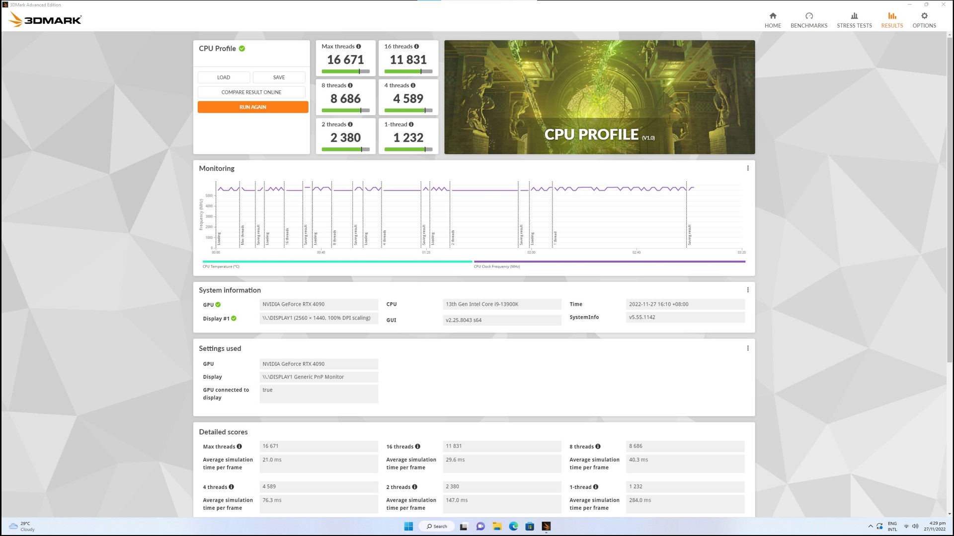 CPU Profile Results