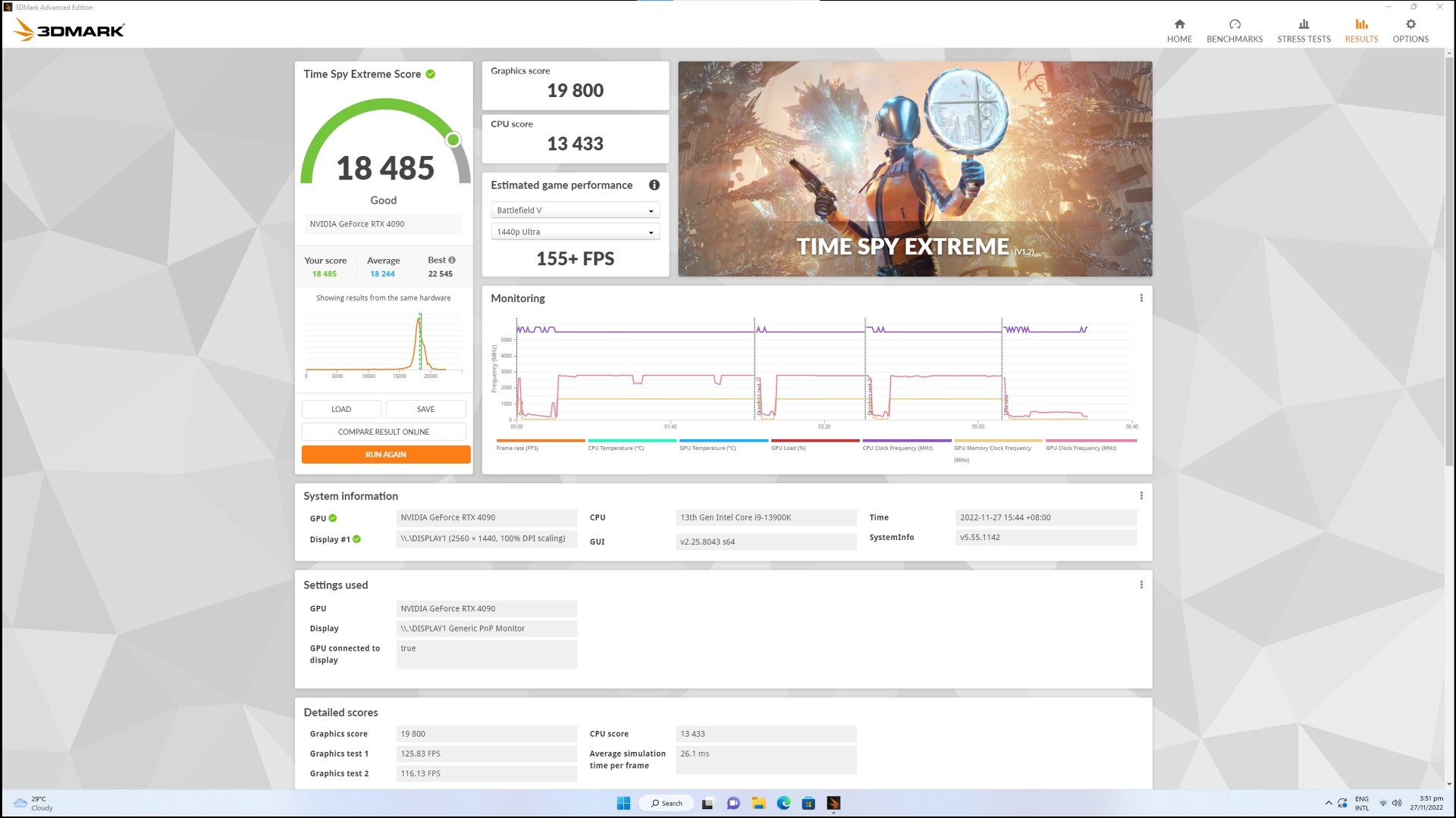Time Spy Extreme Results