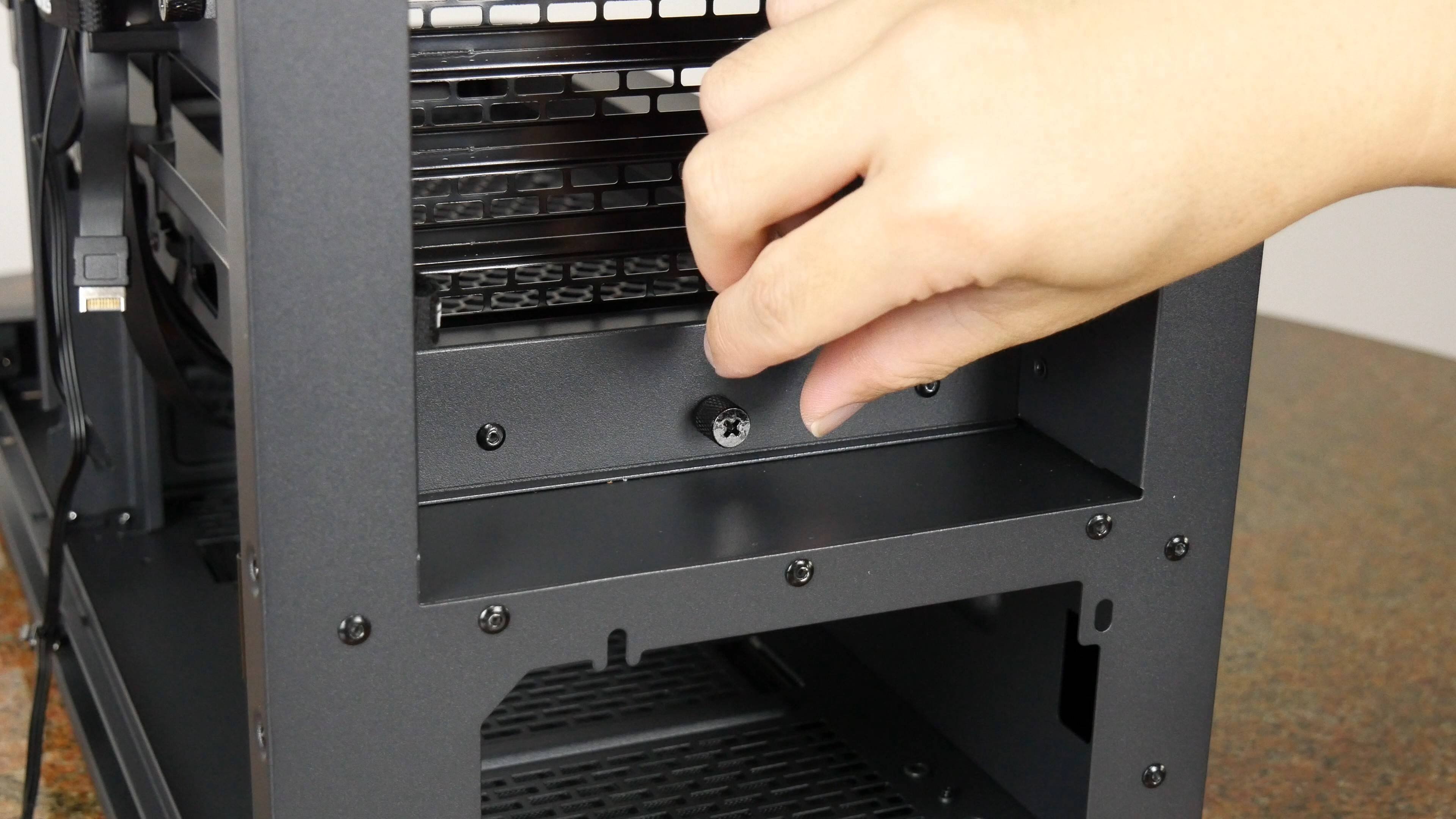 Phanteks Evolv X2 Bottom Panel Fan Mounts Thumb Screw