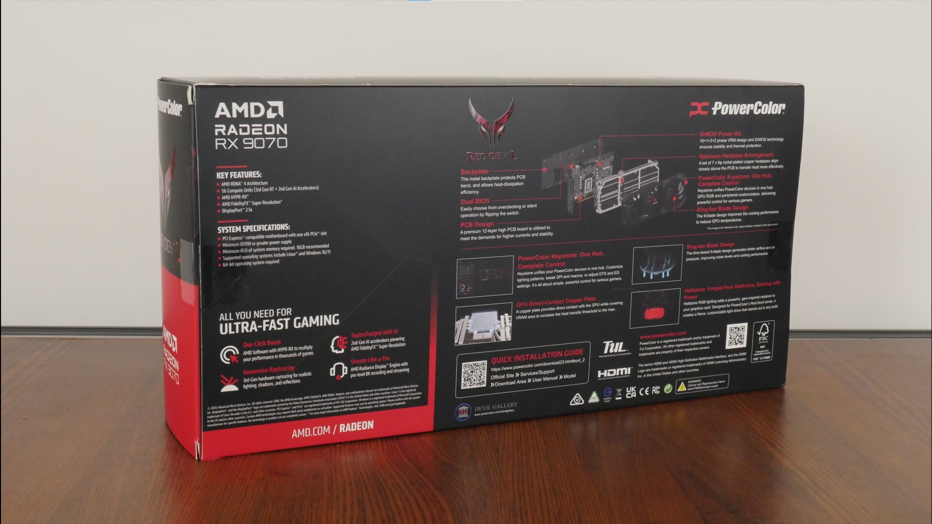 PowerColor Red Devil Radeon RX 9070 16GB GDDR6 Packaging (Rear)