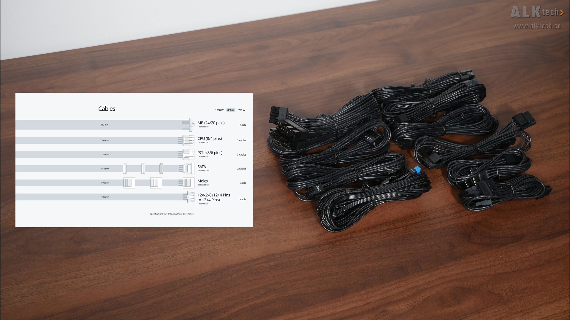 Seasonic Focus GX ATX 3.1 850W Modular Cables