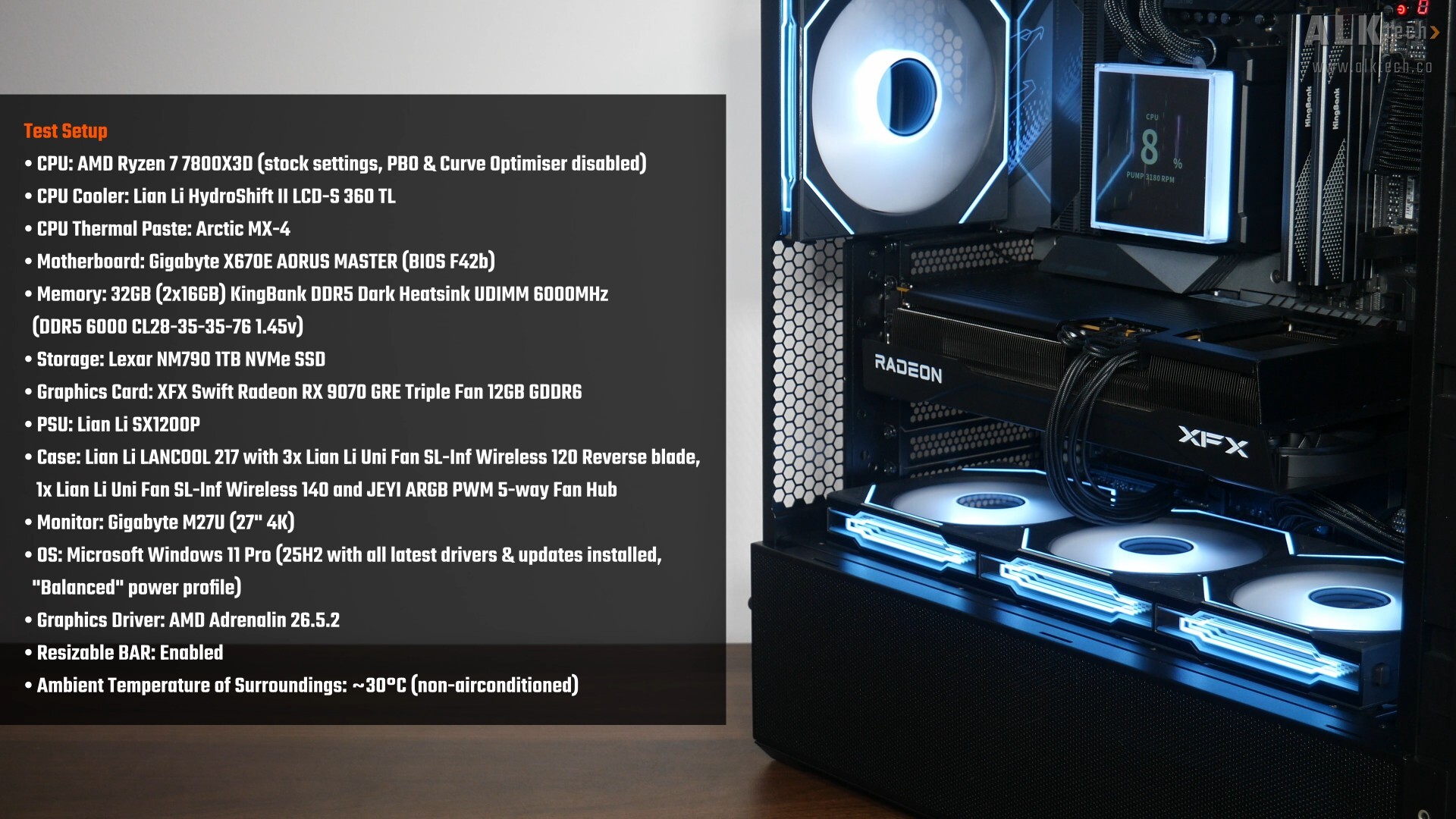 XFX Swift Radeon RX 9070 GRE Triple Fan 12GB GDDR6 Test Bench Specs