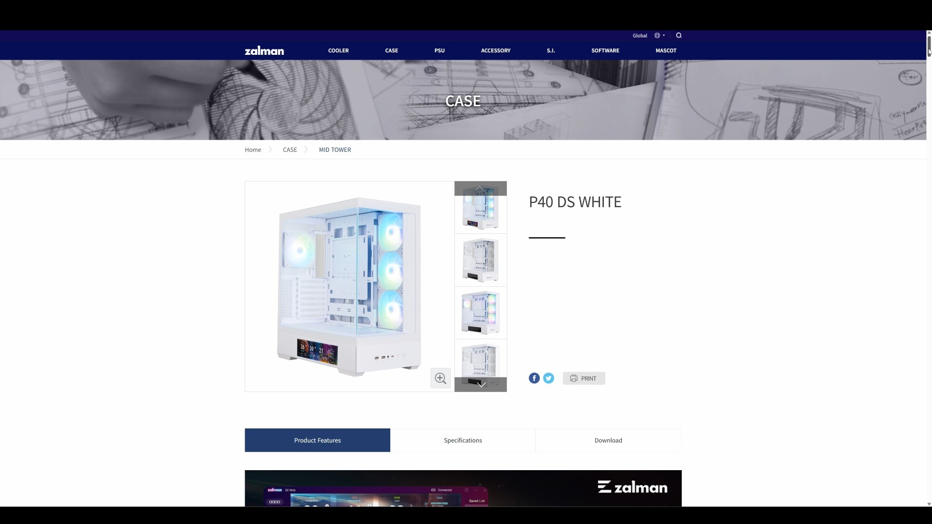 Zalman P40 DS White